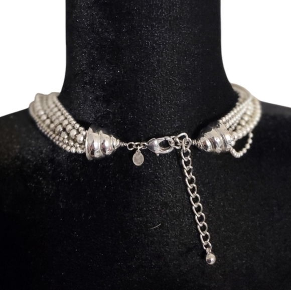 Chicos Silver Beaded Layered Necklace - Picture 2 of 4